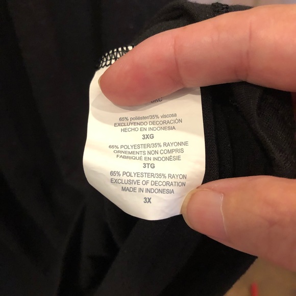 Just My Size 3x black short sleeve tunic - Picture 3 of 5